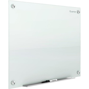 Quartet Whiteboard, Glass Dry Erase Board, Magnetic, 6′ x 4′, Infinity Frameless Mounting, White Surface, Accessory Tray, 1 Dry Erase Marker and 2 Glass Board Magnets (G7248W)(White)