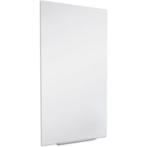 Quartet Whiteboard, Magnetic Dry Erase White Board, Glass 28″ x 50″ Vertical-Only, Frameless, InvisaMount, White (Q012850IMW)(28″W x 50″H)