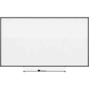 Quartet Whiteboard, Non Magnetic White Board, 85″ x 48″ Dry Erase Board, Total Erase Silhouette, Wide 16: 9 Silver Frame (C8548)(Charcoal Frame)