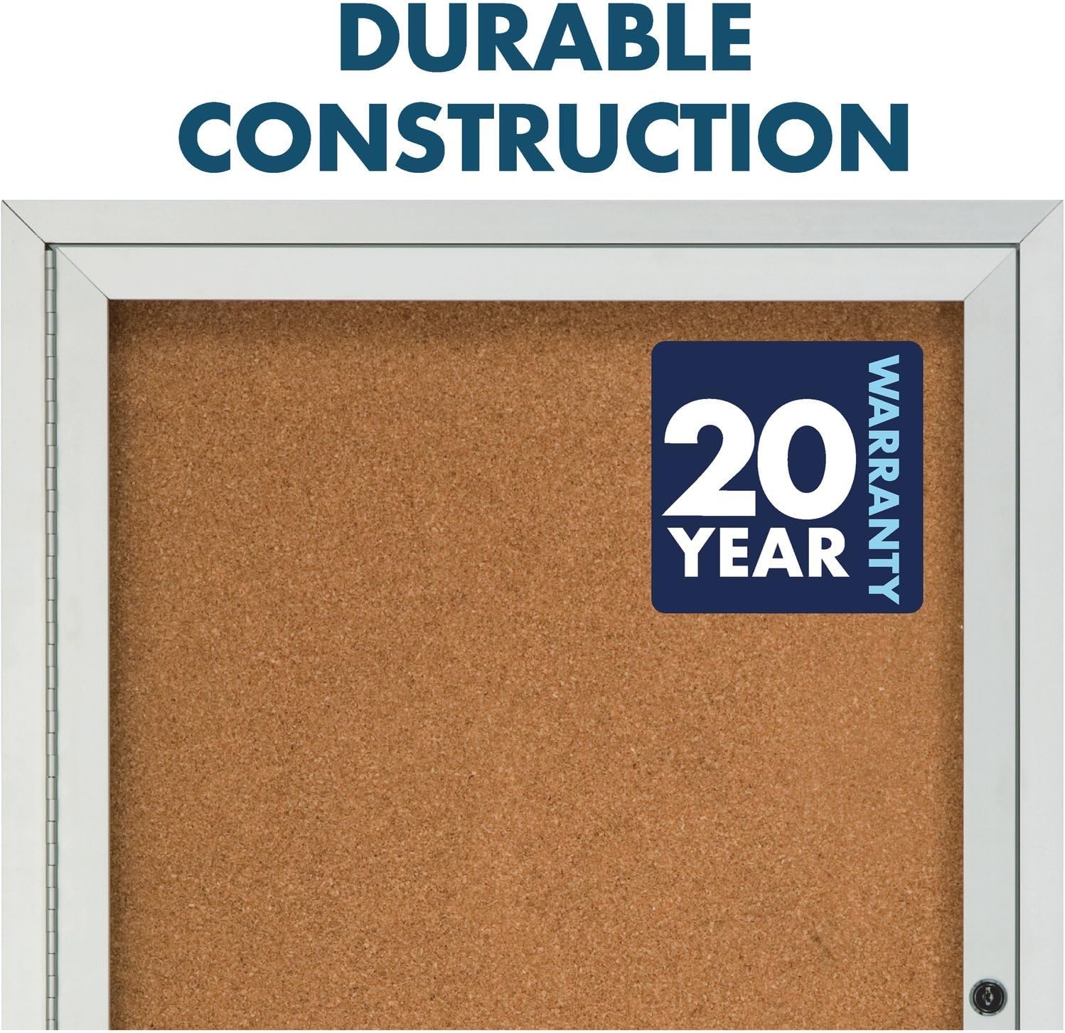 image:imageQuartet Bulletin Board 4 x 3 Enclosed Cork Notice Board Lockable Swing Door Weather Resistant Aluminum Frame 212436 x 24