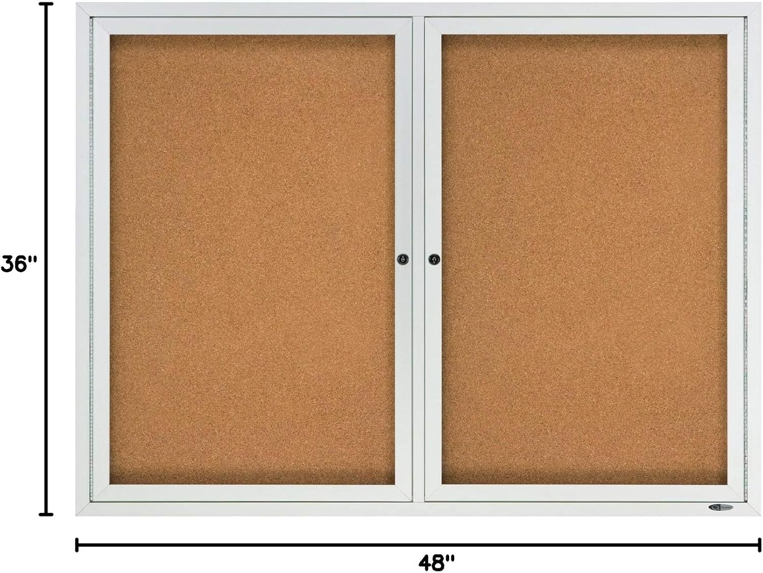 image:imageQuartet Bulletin Board 4 x 3 Enclosed Cork Notice Board Lockable Swing Door Weather Resistant Aluminum Frame 212436 x 48