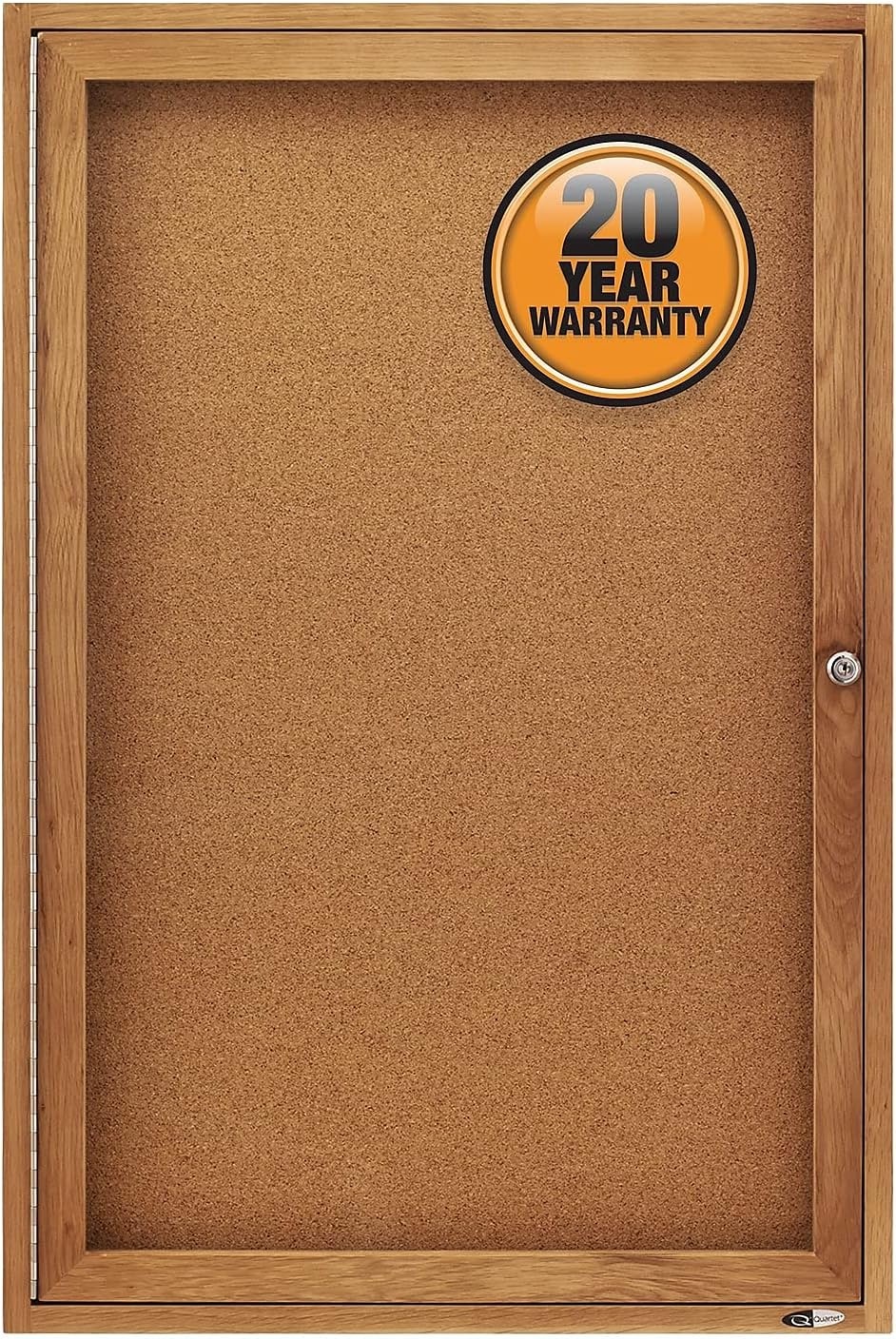 image:imageQuartet Bulletin Board 6 x 4 Enclosed Cork Notice Board Lockable Swing Doors Aluminum Frame 2367Oak