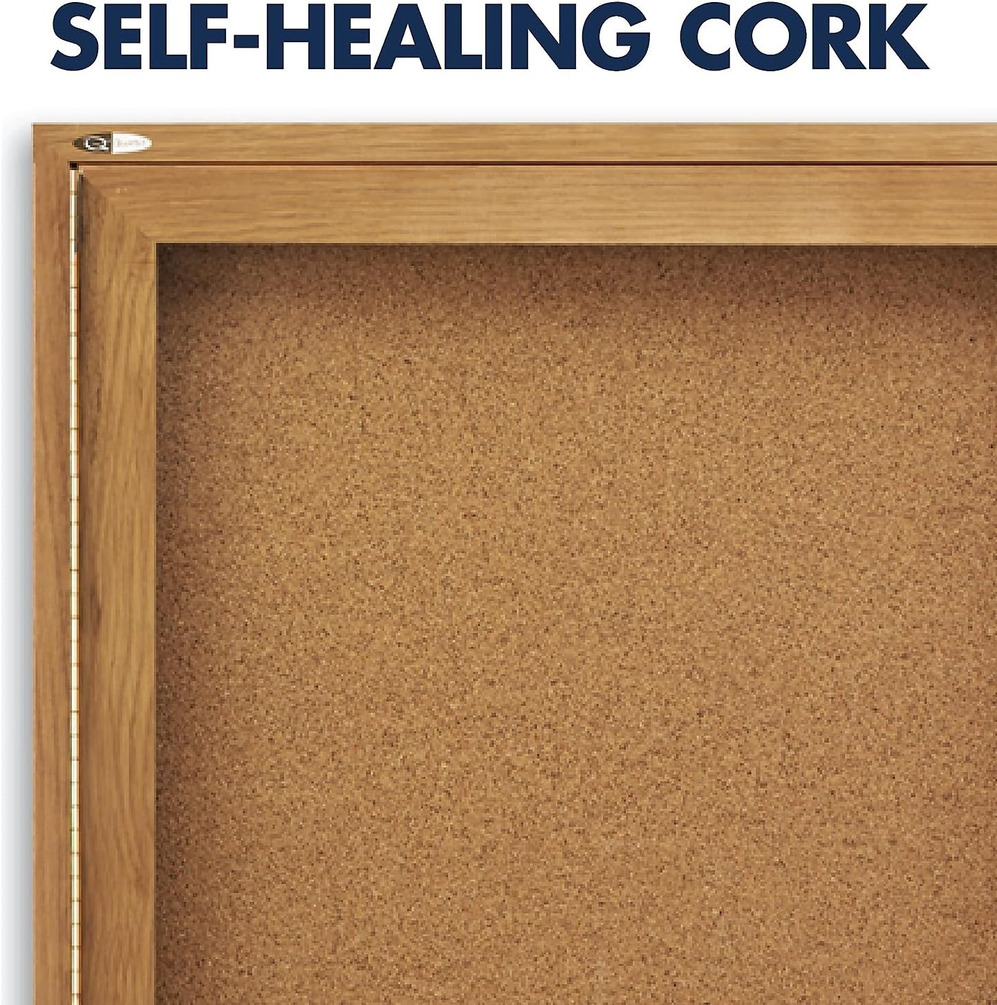 image:imageQuartet Bulletin Board 6 x 4 Enclosed Cork Notice Board Lockable Swing Doors Aluminum Frame 2367Oak
