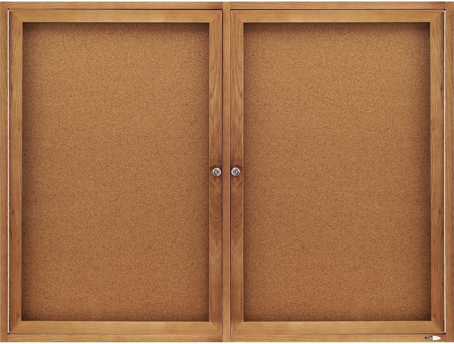 image:imageQuartet Bulletin Board 6 x 4 Enclosed Cork Notice Board Lockable Swing Doors Aluminum Frame 2367OakCork