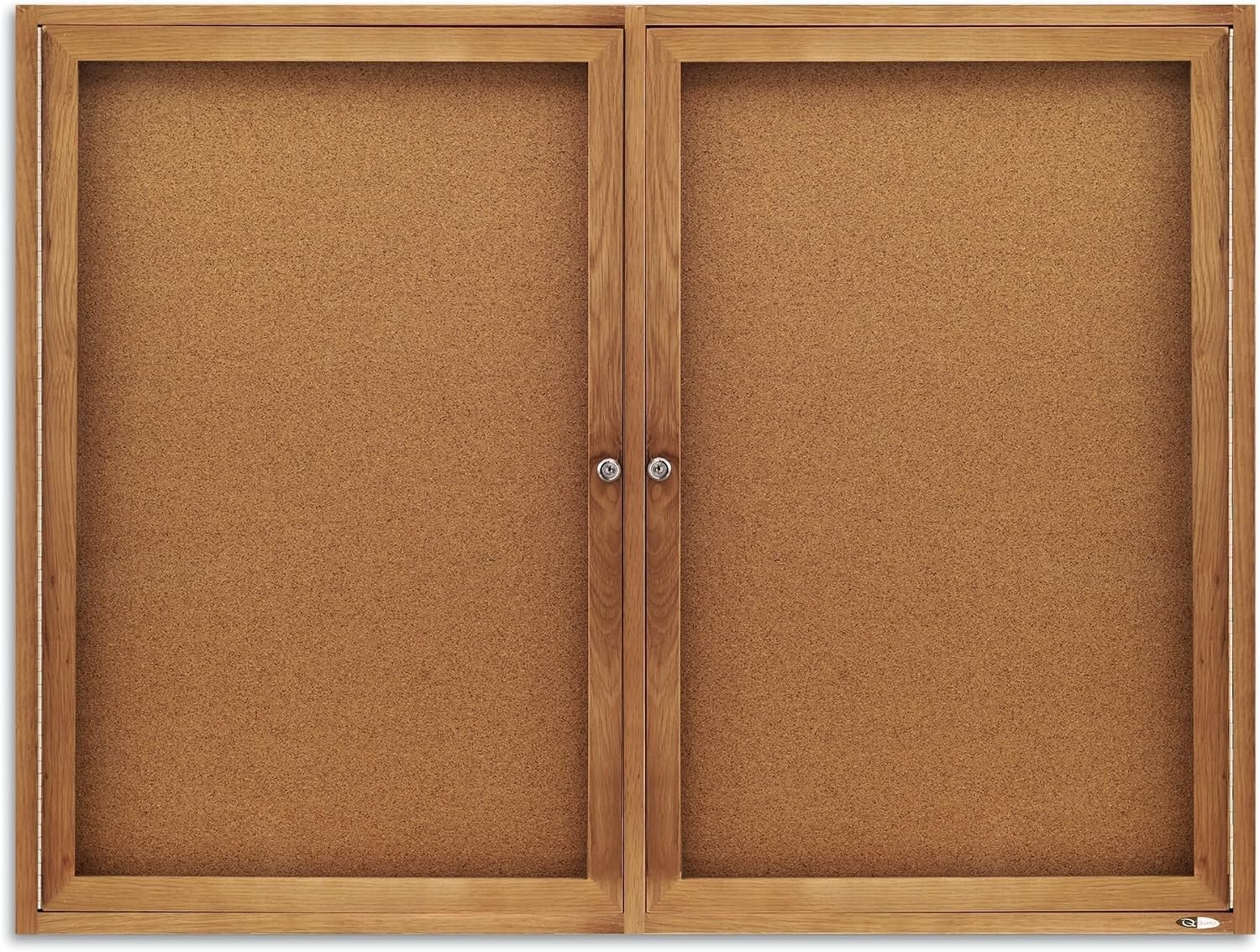 image:imageQuartet Bulletin Board 6 x 4 Enclosed Cork Notice Board Lockable Swing Doors Aluminum Frame 2367OakCork