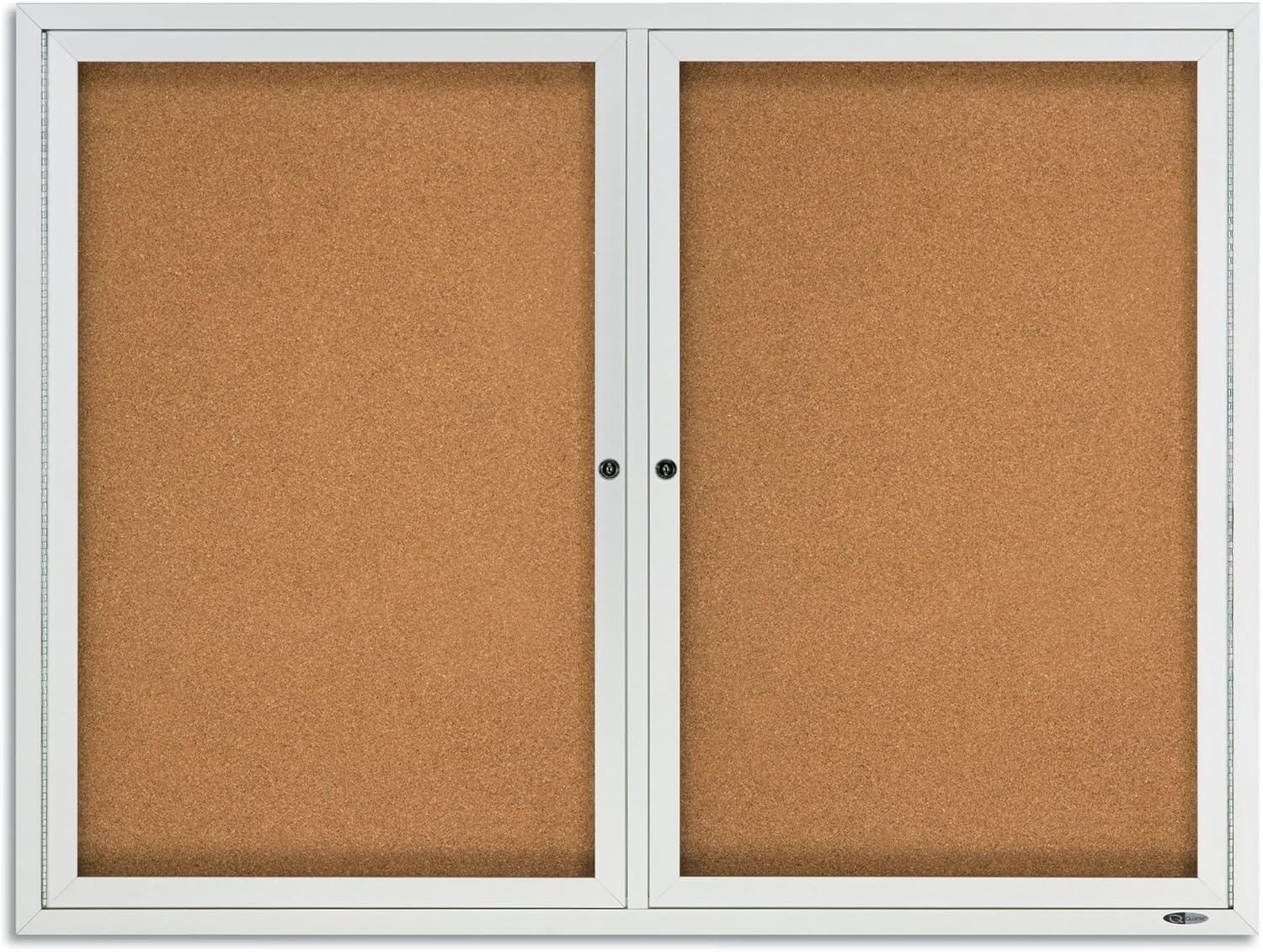 image:imageQuartet Bulletin Board 6 x 4 Enclosed Cork Notice Board Lockable Swing Doors Aluminum Frame 2367Silver