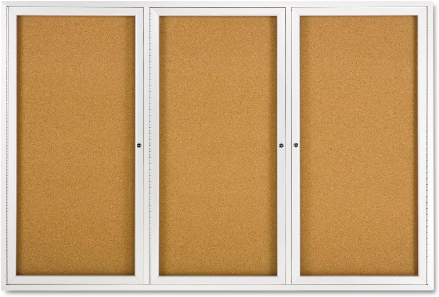 image:imageQuartet Bulletin Board 6 x 4 Enclosed Cork Notice Board Lockable Swing Doors Aluminum Frame 2367Silver