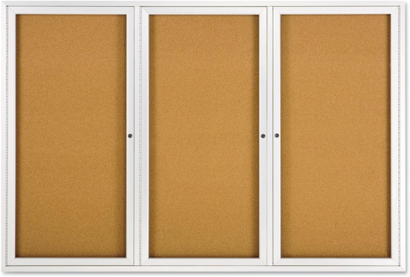 image:imageQuartet Bulletin Board 6 x 4 Enclosed Cork Notice Board Lockable Swing Doors Aluminum Frame 2367Silver
