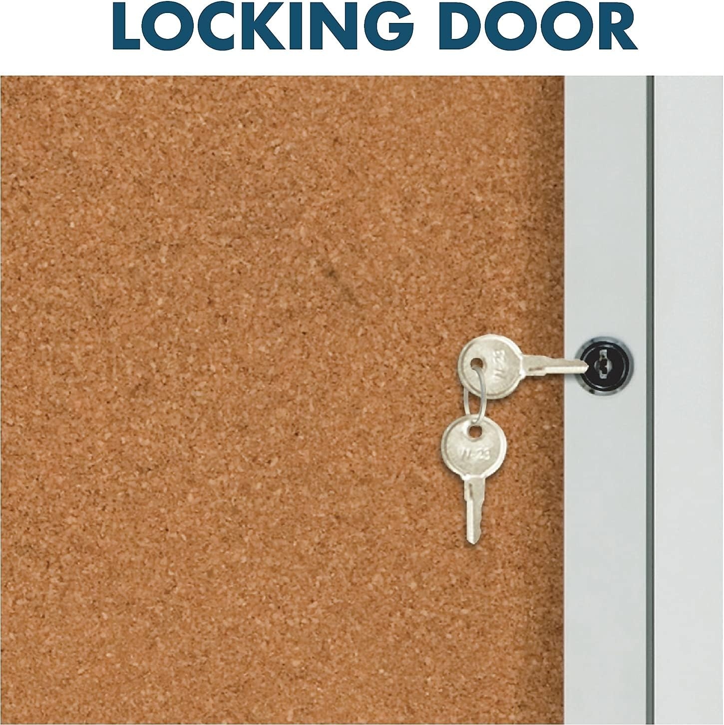 image:imageQuartet Bulletin Board 6 x 4 Enclosed Cork Notice Board Lockable Swing Doors Aluminum Frame 2367Silver
