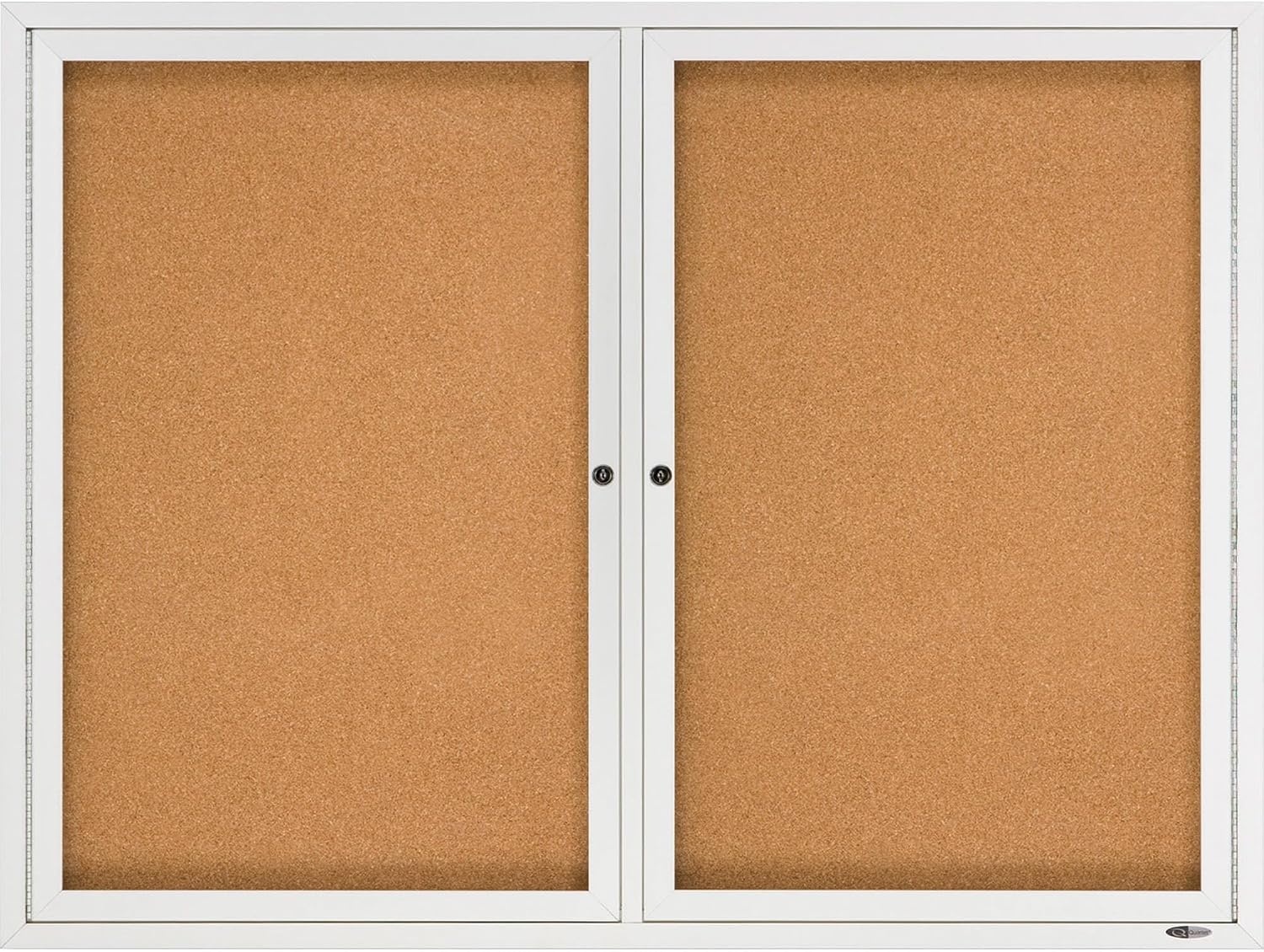 image:imageQuartet Bulletin Board 6 x 4 Enclosed Cork Notice Board Lockable Swing Doors Aluminum Frame 2367Silver
