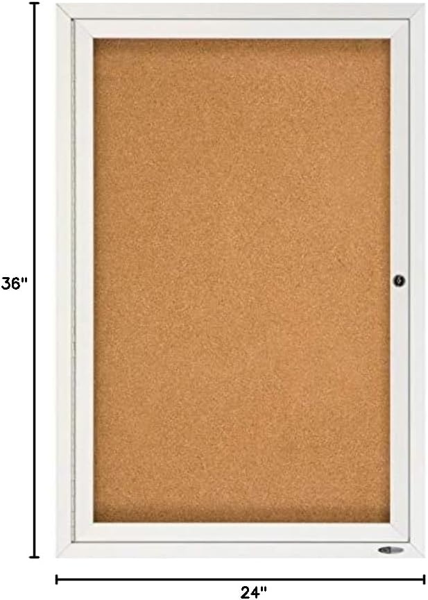image:imageQuartet Bulletin Board 6 x 4 Enclosed Cork Notice Board Lockable Swing Doors Aluminum Frame 2367Silver