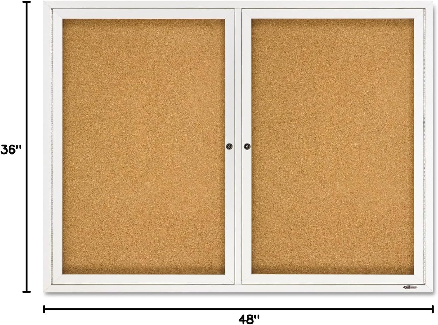 image:imageQuartet Bulletin Board 6 x 4 Enclosed Cork Notice Board Lockable Swing Doors Aluminum Frame 2367Silver