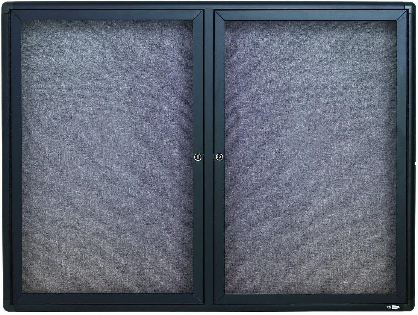image:imageQuartet Bulletin Board 6 x 4 Enclosed Fabric Notice Board Lockable Swing Doors Graphite Frame 2367L36 x 48