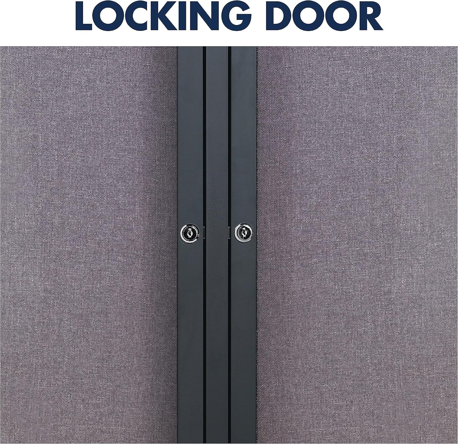 image:imageQuartet Bulletin Board 6 x 4 Enclosed Fabric Notice Board Lockable Swing Doors Graphite Frame 2367L36 x 48