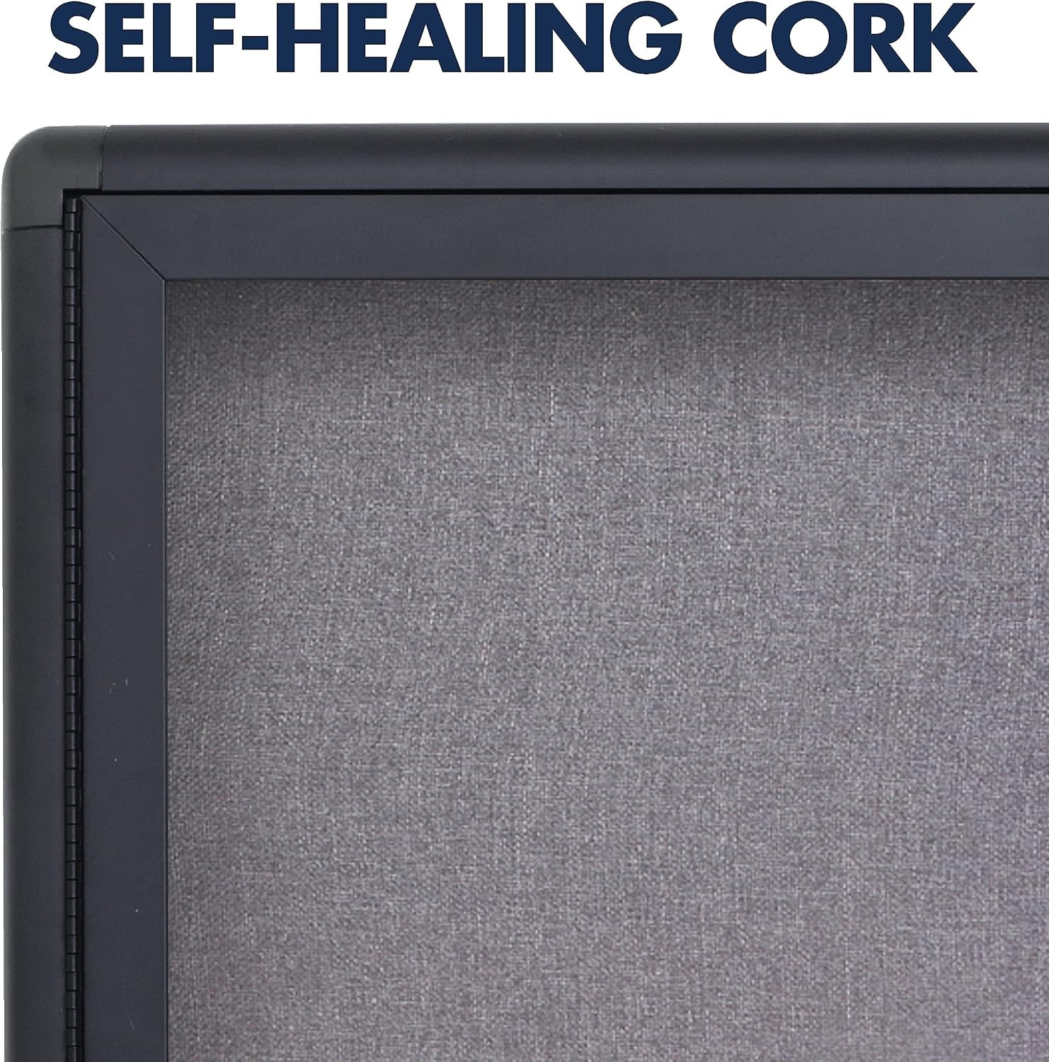 image:imageQuartet Bulletin Board 6 x 4 Enclosed Fabric Notice Board Lockable Swing Doors Graphite Frame 2367L36 x 48