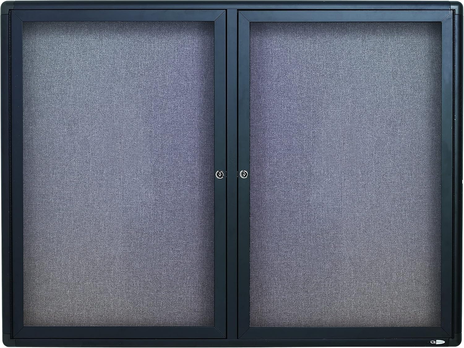 image:imageQuartet Bulletin Board 6 x 4 Enclosed Fabric Notice Board Lockable Swing Doors Graphite Frame 2367L36 x 48