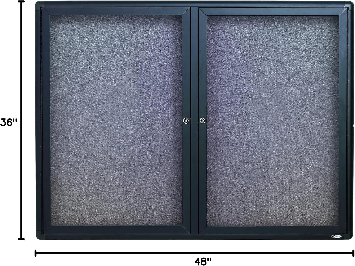 image:imageQuartet Bulletin Board 6 x 4 Enclosed Fabric Notice Board Lockable Swing Doors Graphite Frame 2367L36 x 48