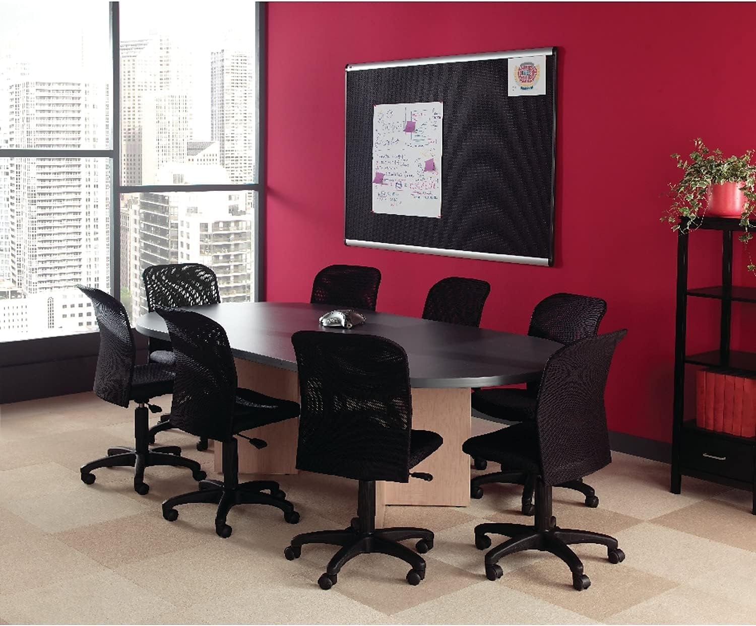 image:imageQuartet Bulletin Board Foam 4 x 3 Embossed HiDensity Fiberboard Aluminum Frame Black B344A36 x 48