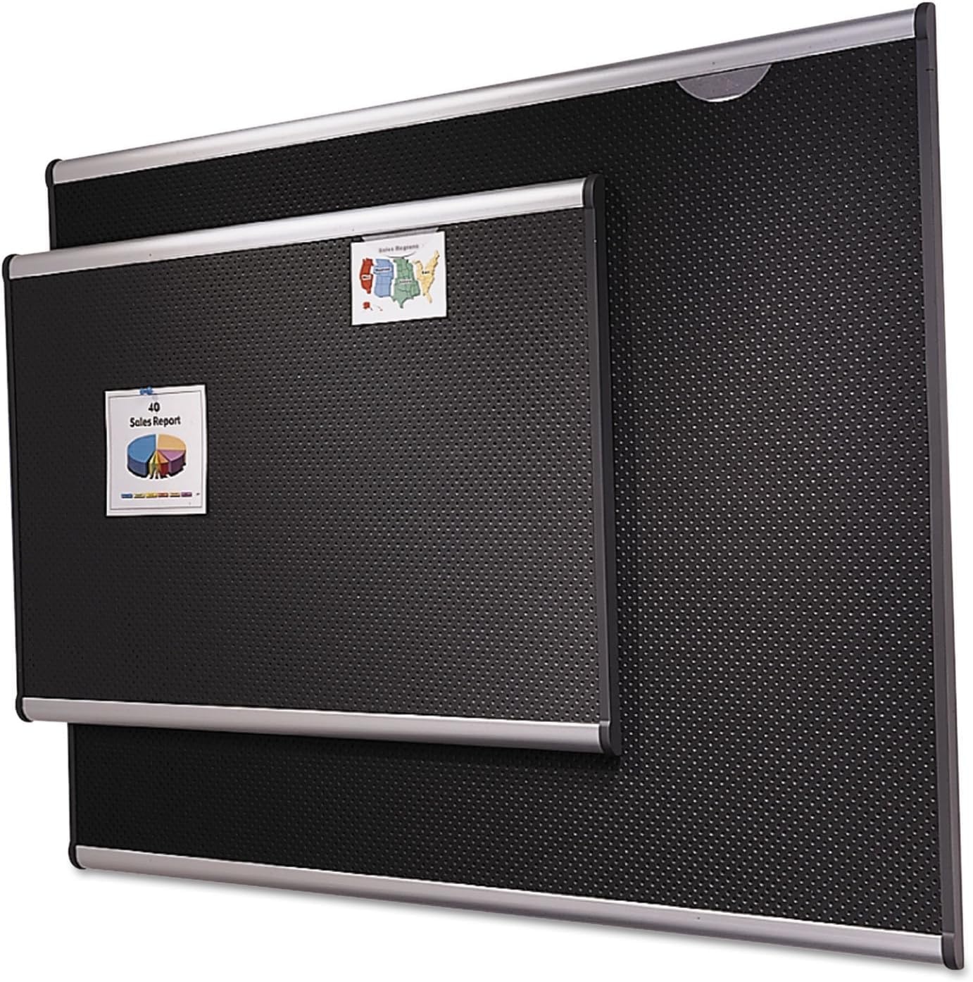 image:imageQuartet Bulletin Board Foam 4 x 3 Embossed HiDensity Fiberboard Aluminum Frame Black B344A36 x 48