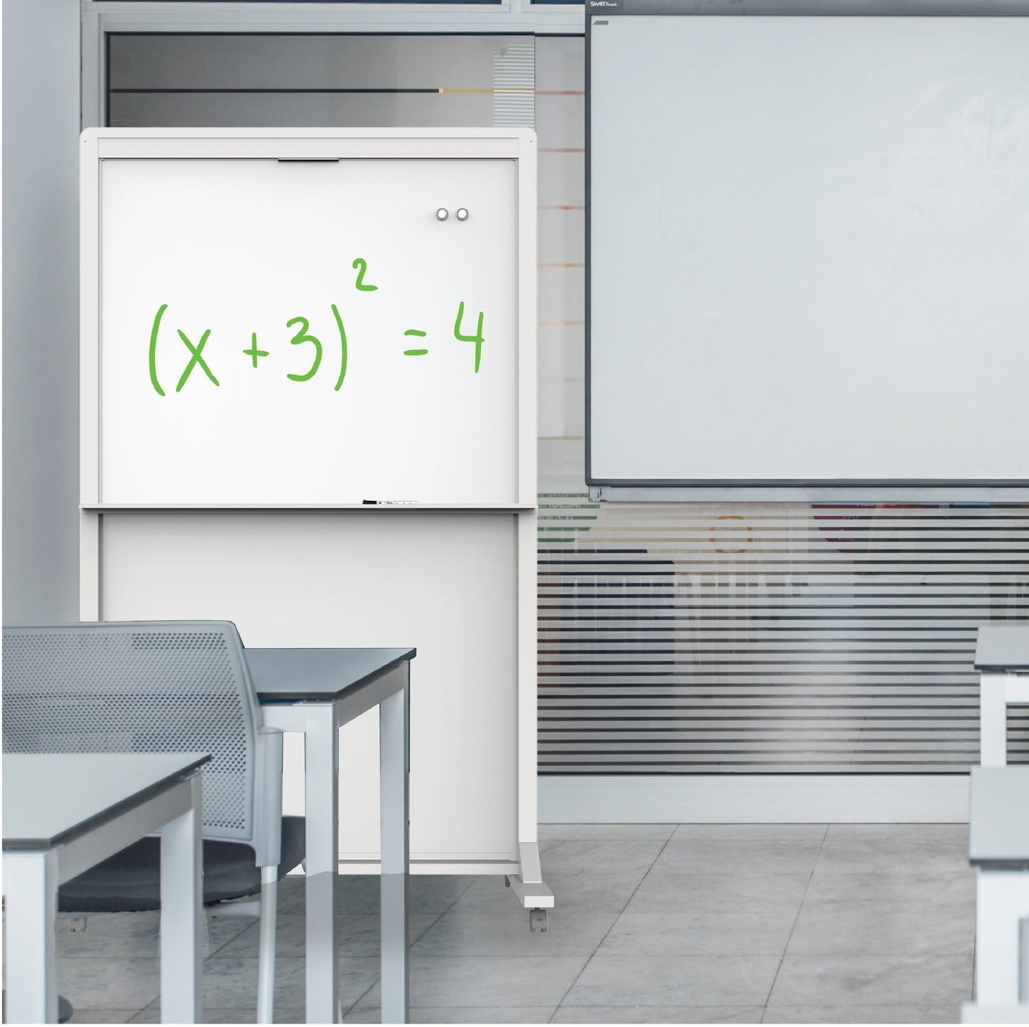 image:imageQuartet Dry Erase Easel Magnetic 40 x 68 Motion DualTrack Mobile Aluminum Frame ECM4068DT