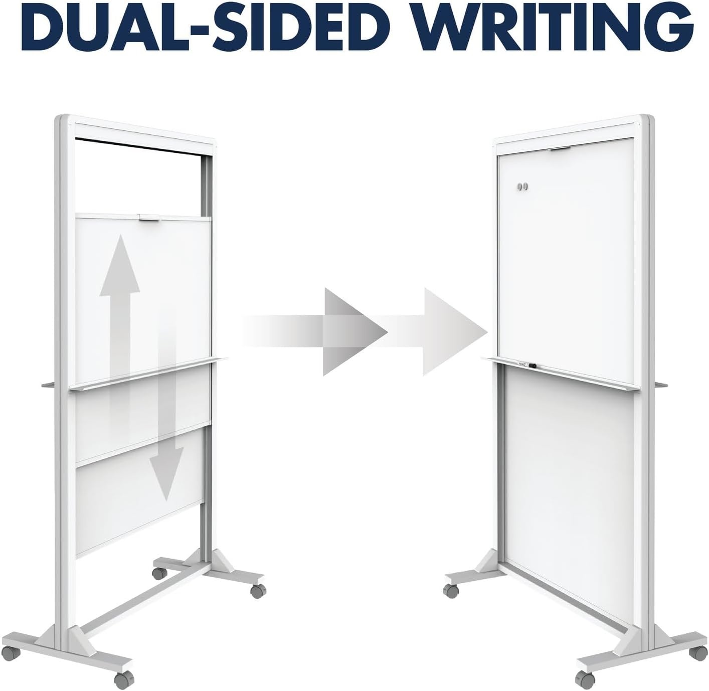 image:imageQuartet Dry Erase Easel Magnetic 40 x 68 Motion DualTrack Mobile Aluminum Frame ECM4068DT