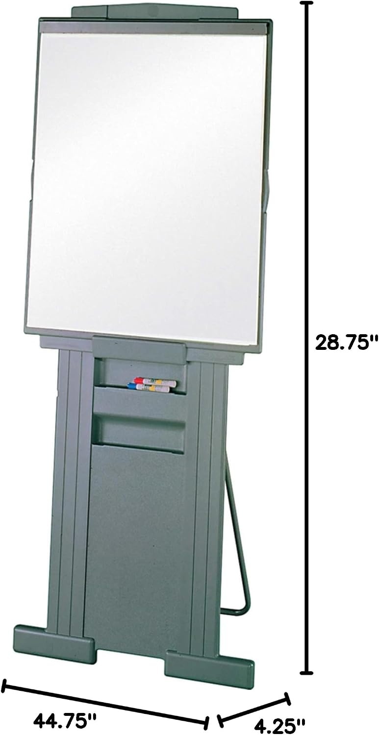 image:imageQuartet Easel Adjusts 39 to 72 inches High Collapsible Portable Whiteboard Flipchart Holder DuraMax Presentation Gray 200E