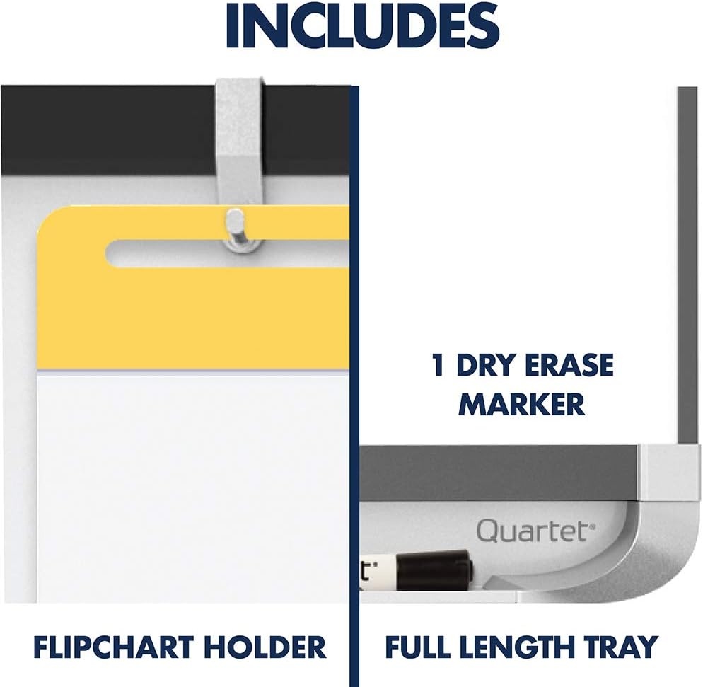 image:imageQuartet Easel Magnetic 6 x 4 Reversible WhiteboardFlipchart Prestige 2 Mobile Presentation Graphite Frame ECM64P224W x 36H