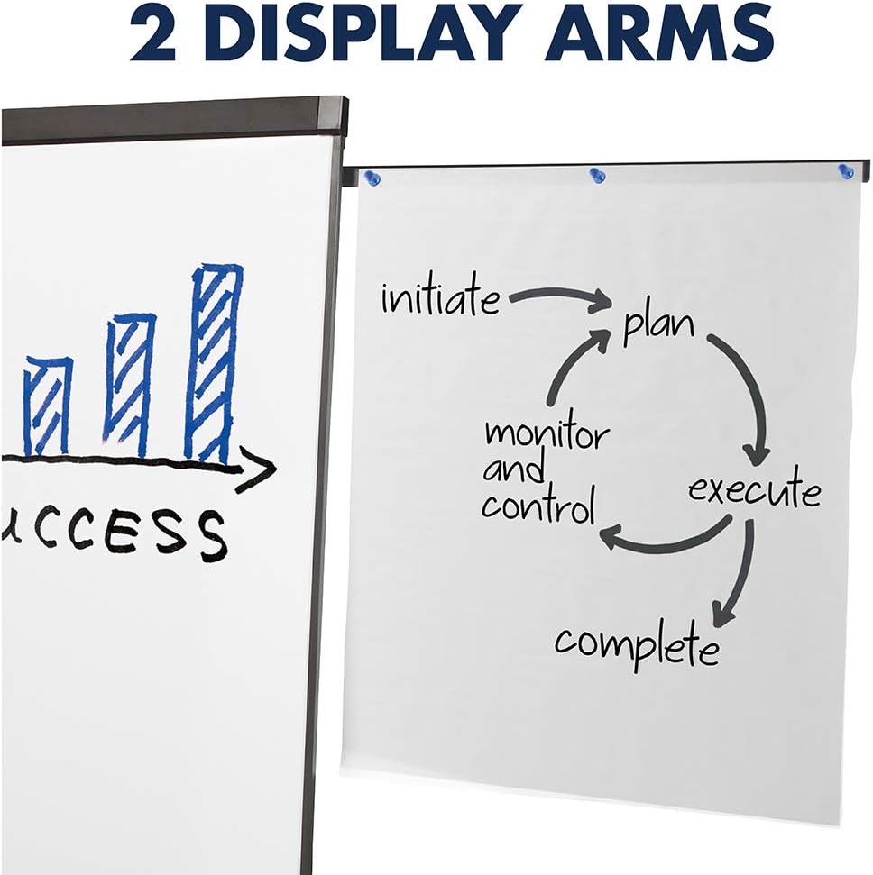 image:imageQuartet Easel Magnetic 6 x 4 Reversible WhiteboardFlipchart Prestige 2 Mobile Presentation Graphite Frame ECM64P224W x 36H