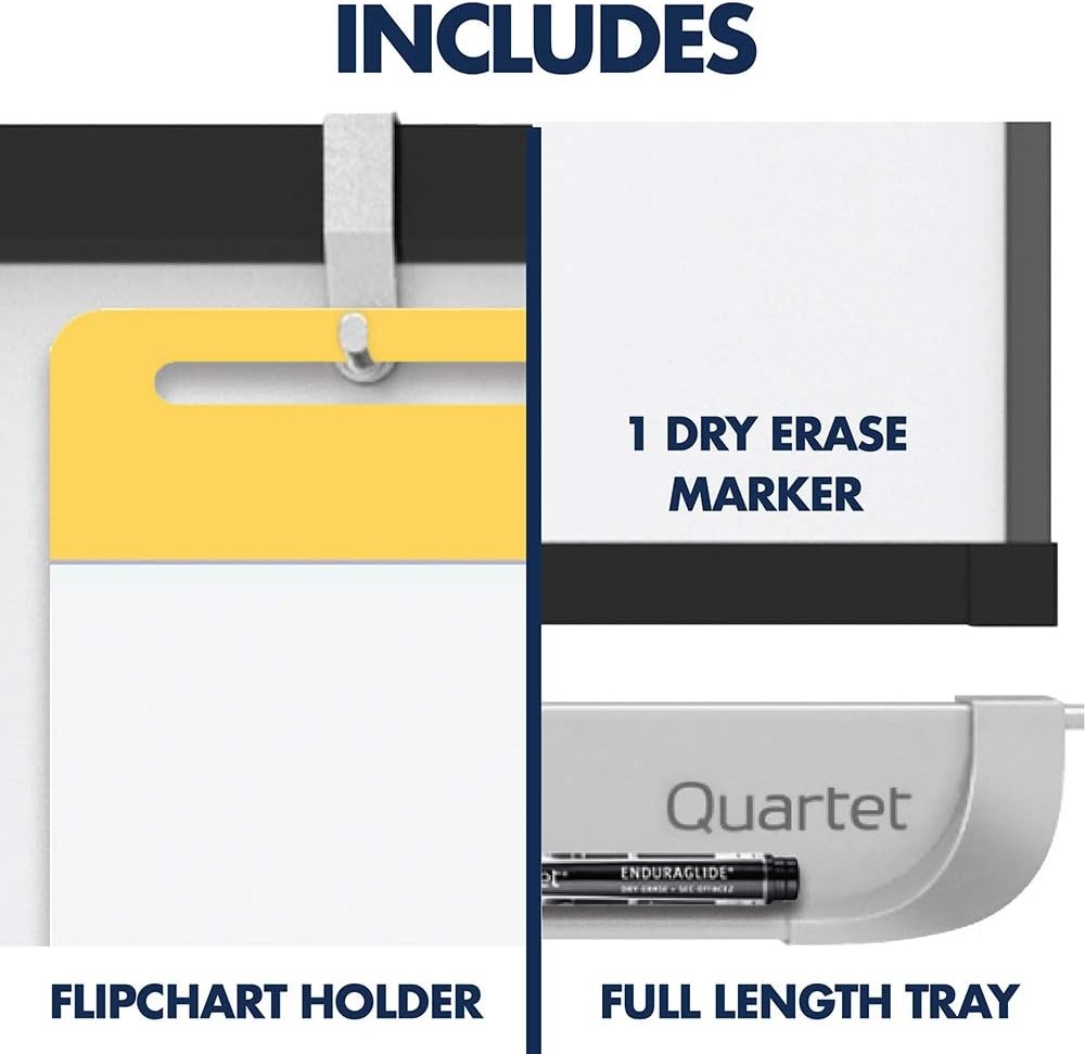 image:imageQuartet Easel Magnetic 6 x 4 Reversible WhiteboardFlipchart Prestige 2 Mobile Presentation Graphite Frame ECM64P272W x 48H