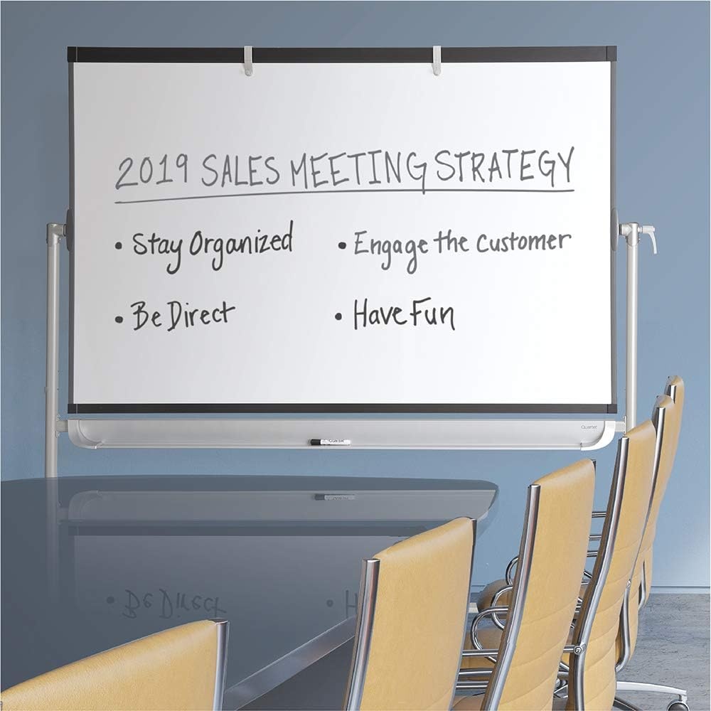 image:imageQuartet Easel Magnetic 6 x 4 Reversible WhiteboardFlipchart Prestige 2 Mobile Presentation Graphite Frame ECM64P272W x 48H