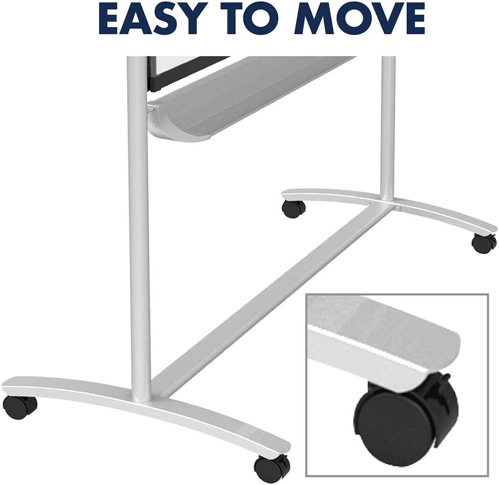 image:imageQuartet Easel Magnetic 6 x 4 Reversible WhiteboardFlipchart Prestige 2 Mobile Presentation Graphite Frame ECM64P272W x 48H