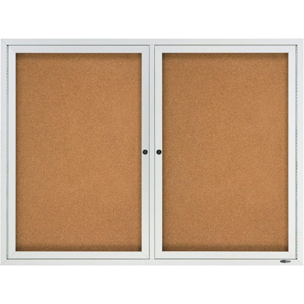 image:imageQuartet Bulletin Board 4 x 3 Enclosed Cork Notice Board Lockable Swing Door Weather Resistant Aluminum Frame 212436 x 48