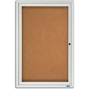 Quartet Bulletin Board, 4′ x 3′ Enclosed Cork Notice Board, Lockable Swing Door, Weather Resistant Aluminum Frame (2124)(36″ x 24″)