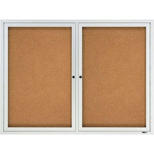 Quartet Bulletin Board, 4′ x 3′ Enclosed Cork Notice Board, Lockable Swing Door, Weather Resistant Aluminum Frame (2124)(36″ x 48″)