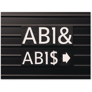 Quartet Characters for Magnetic Letter Boards, Helvetica Font, 1 Inch, 128 Characters per Set, White (M1)(128 Letters/Numbers/Symbols)