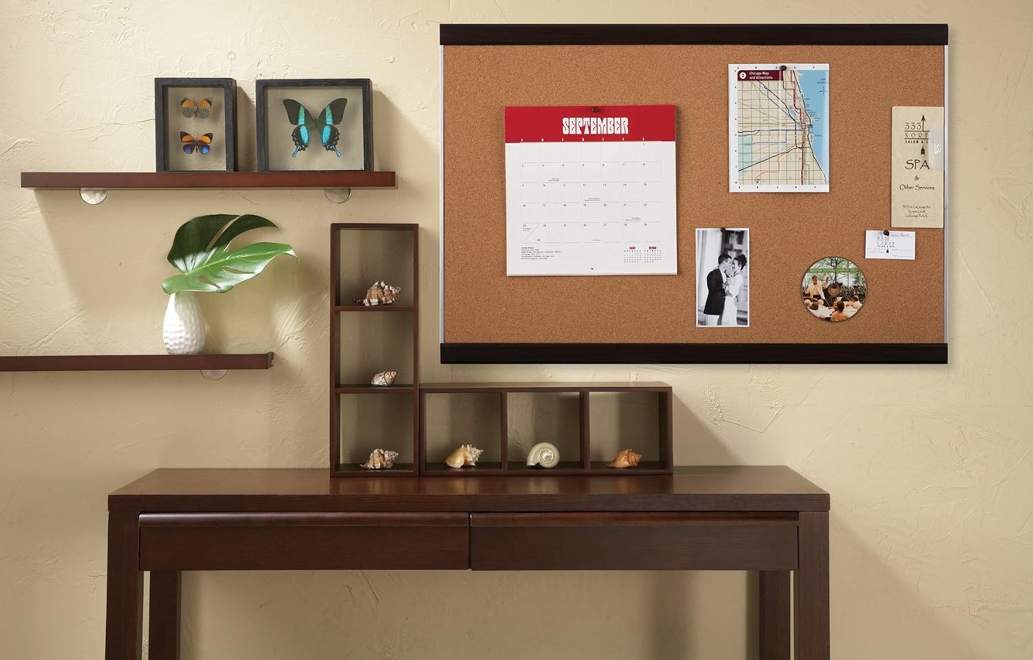 image:imageQuartet Cork Bulletin Board 2 x 3 Feet Mahogany Finish and Aluminum Frame ELANB2436