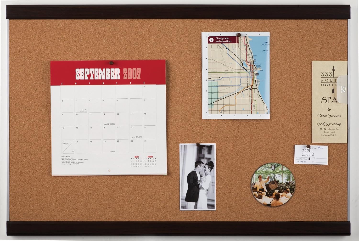 image:imageQuartet Cork Bulletin Board 2 x 3 Feet Mahogany Finish and Aluminum Frame ELANB2436